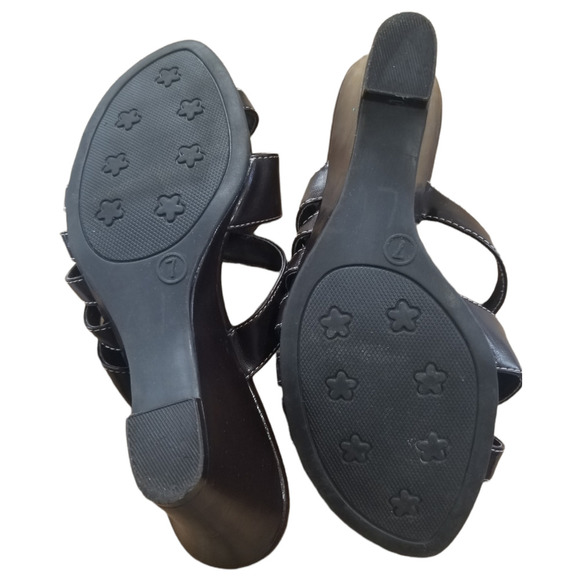 Lifestride Brown Mystery Strappy Wedge Sandals Sz 7 - Picture 5 of 9